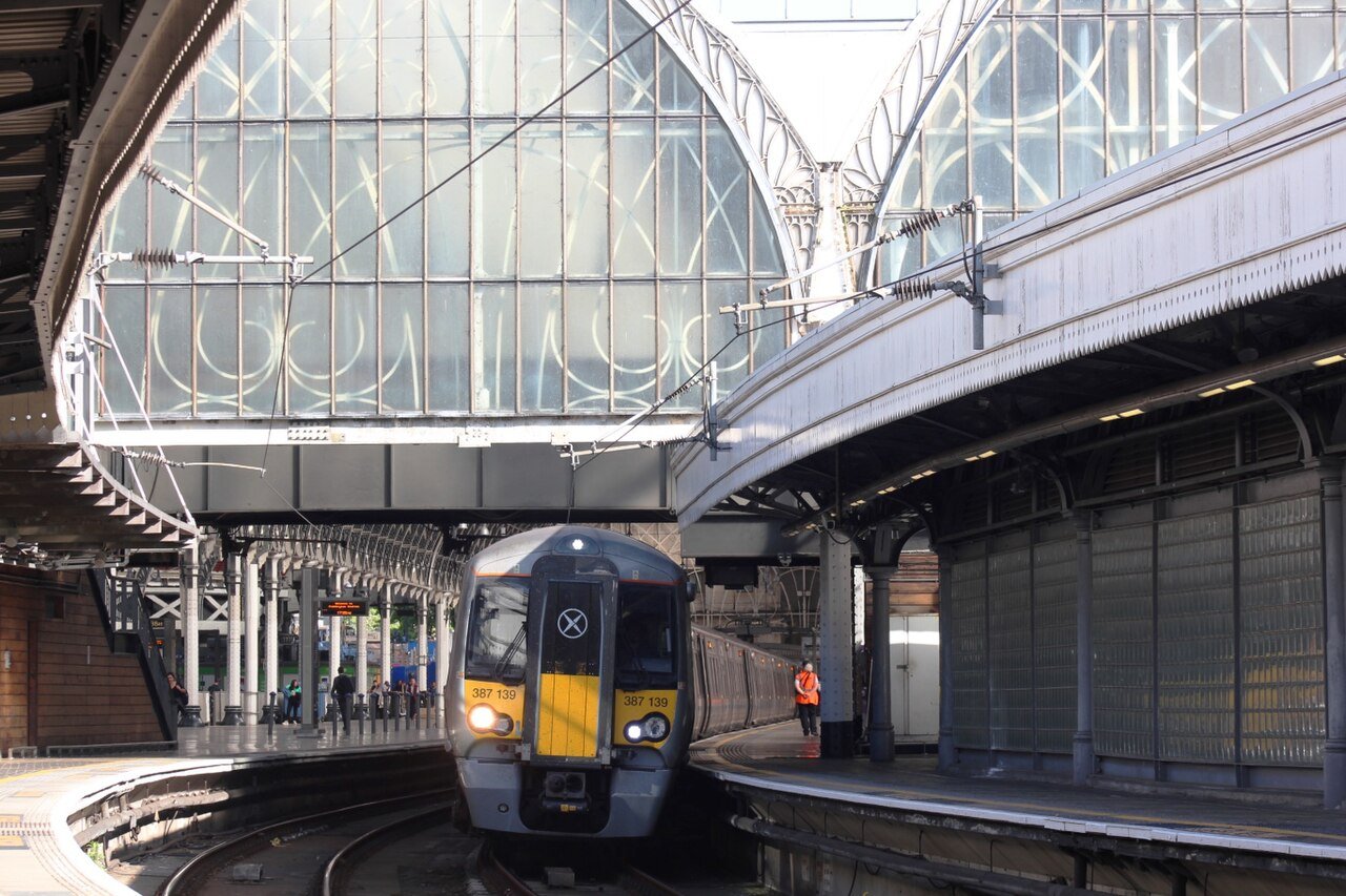 Heathrow Express train at London Paddington station